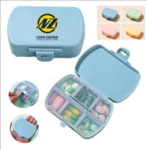 6 Compartments Daily Pill Case Compact Medicine Vitamin Container